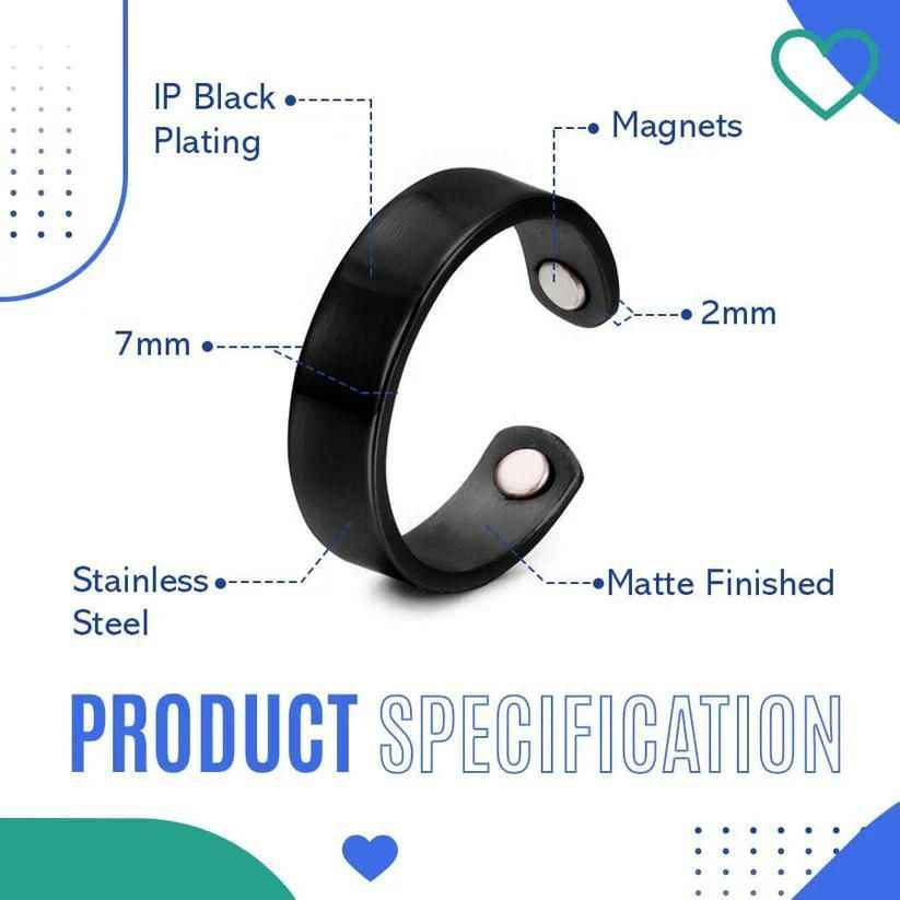 Men’s Magnetic Therapy Ring – Pain Relief Bio-Energy Band (Black, Silver, Copper, Gold)**