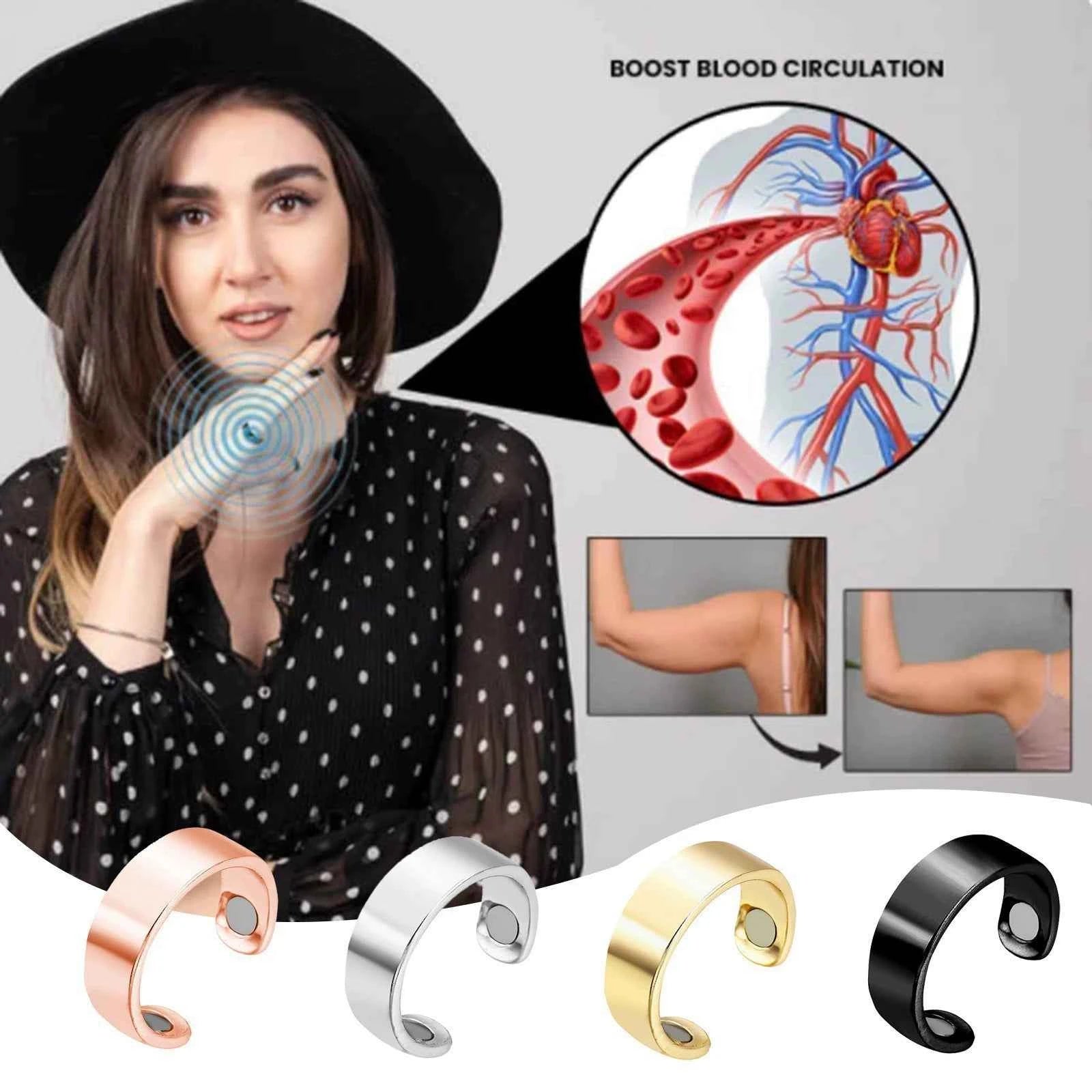 Men’s Magnetic Therapy Ring – Pain Relief Bio-Energy Band (Black, Silver, Copper, Gold)**