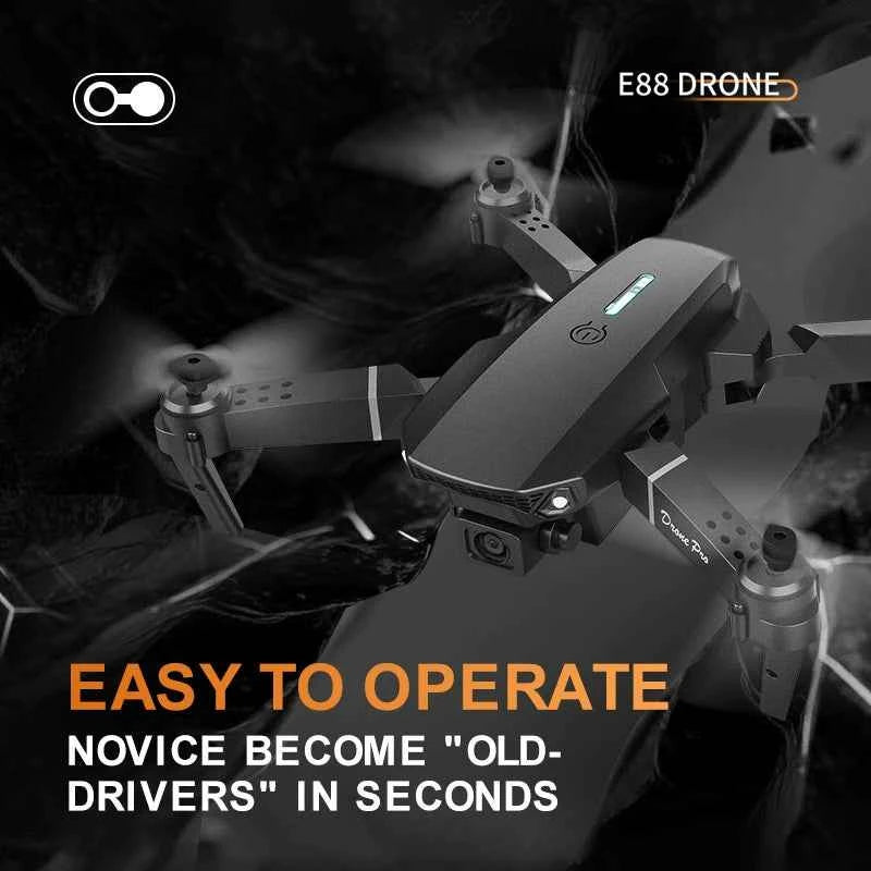 E88 4K Foldable Drone with HD Dual Camera & Smart App Control