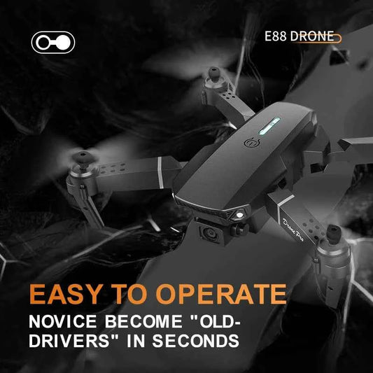 E88 4K Foldable Drone with HD Dual Camera & Smart App Control