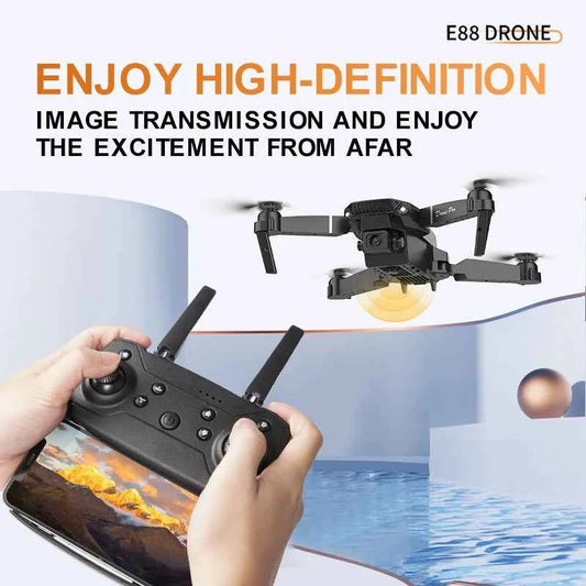 E88 4K Foldable Drone with Dual HD Camera & App Control