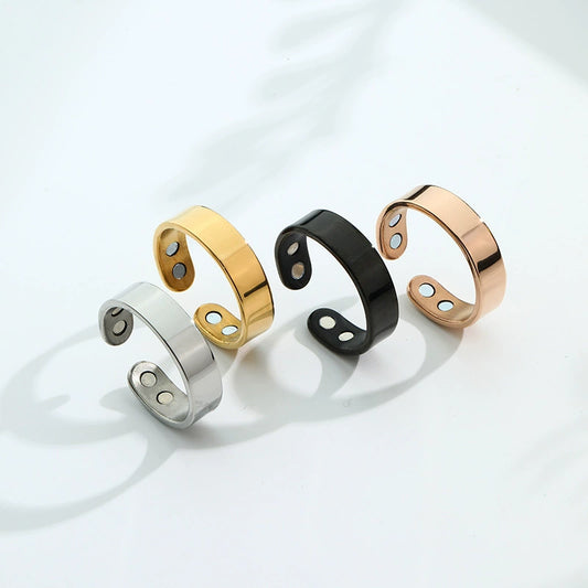 Men’s Magnetic Therapy Ring – Adjustable Bio-Energy Pain Relief Band (4 Finishes)